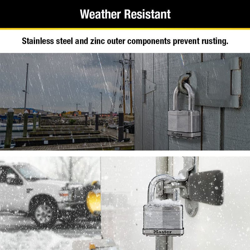 Master Lock M15XTLF Magnum Heavy Duty Outdoor Padlock with Key, 2 Pack Keyed-Alike - Image 4